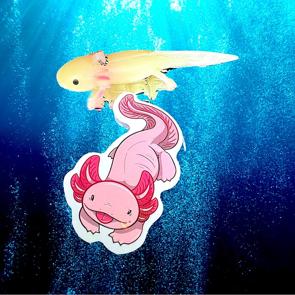 PLAYSalotl Axolotl Crazy Trending WaterProof Single Decor Accent Sticker